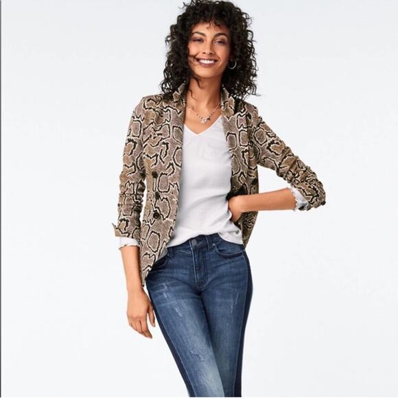 Cabi Double Breasted Python Blazer Size 6 - Picture 5 of 15